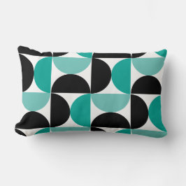Almofada Lombar Médio Século moderno preto branco e menta