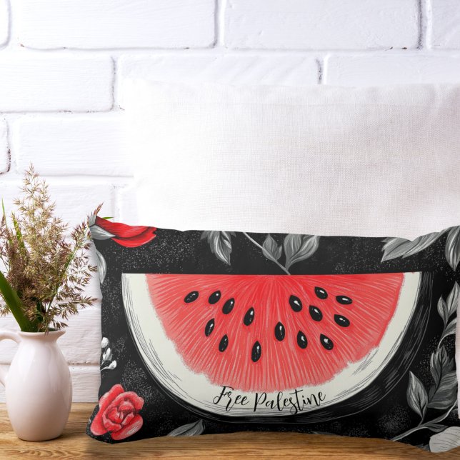 Almofada Lombar Melancia da Palestina Livre (Free Palestine Lumbar Pillow)