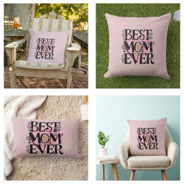 Almofada Lombar Melhor Mãe Flores E Coração Rosa