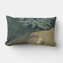 Almofada Lombar Menina correndo atrás de uma bola vermelha (infânc