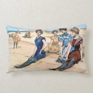 Almofada Lombar Meninas de Gibson na praia, 1900