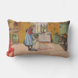 Almofada Lombar Meninas na cozinha (Arte Sueca Clássica)