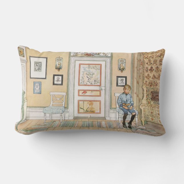 Almofada Lombar Menino sentado no canto (por Carl Larsson) (Frente)