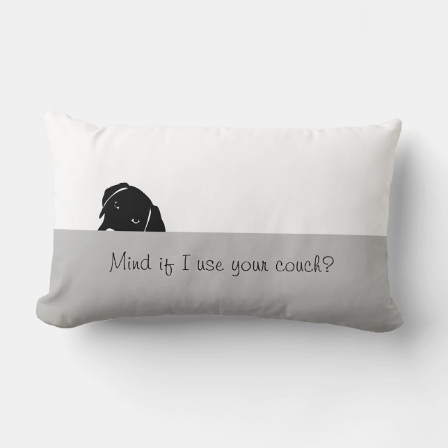 Almofada Lombar Mente de Cachorro Escondido se eu usar Travesseiro (Frente)
