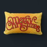 Almofada Lombar MERRY CHRISTMAS - design de texto Vintage Xmas<br><div class="desc">Design de texto de Natal por EDDA Fröhlich / EDDArt | "Feliz Natal" em todo o mundo | para as suas próprias fotografias | para mais produtos e Designs,  contacte-me: contact@eddart.de</div>