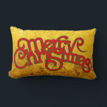Almofada Lombar MERRY CHRISTMAS - design de texto Vintage Xmas<br><div class="desc">Design de texto de Natal por EDDA Fröhlich / EDDArt | "Feliz Natal" em todo o mundo | para as suas próprias fotografias | para mais produtos e Designs,  contacte-me: contact@eddart.de</div>