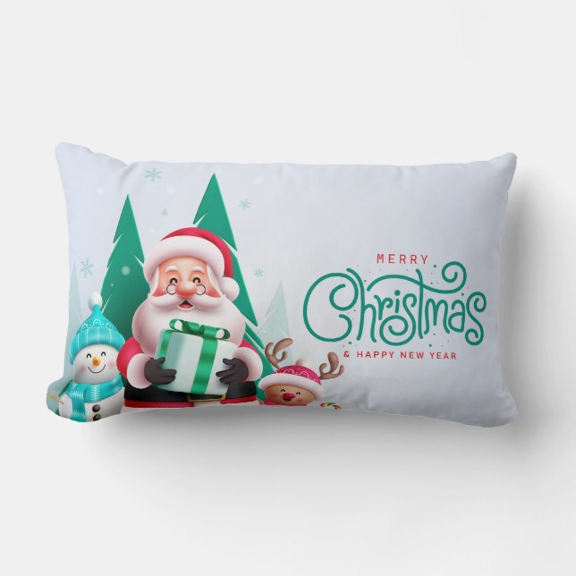 Almofada Lombar Merry Christmas Pillow Cover (Frente)