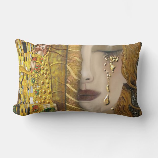 Almofada Lombar Meu Klimt Serie: Ouro (Frente)