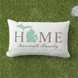 Almofada Lombar Michigan Home Mint Green Family Monograma