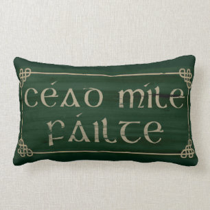 Almofada Lombar Milha irlandesa Failte de Cead do travesseiro da