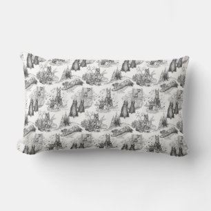 Almofada Lombar MINI SCHNAUZER Terrier Black Toile w/Gingham
