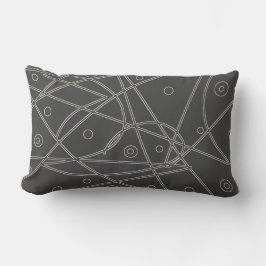 Almofada Lombar Minimalismo do Círculo de Linha Branca de Arte abs