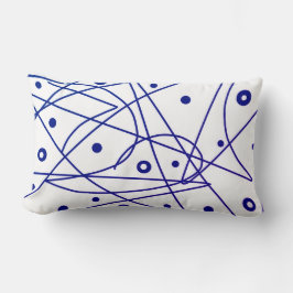 Almofada Lombar Minimalismo dos Círculos Branco Azul abstrato Art