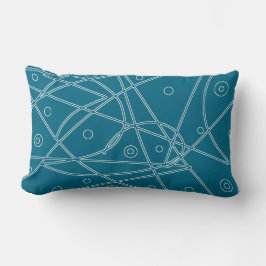 Almofada Lombar Minimalismo dos Círculos de Linha Azul Verde abstr