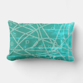 Almofada Lombar Minimalismo dos Círculos de Linha Azul Verde abstr