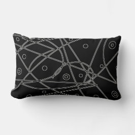 Almofada Lombar Minimalismo dos Círculos Pretos abstrato
