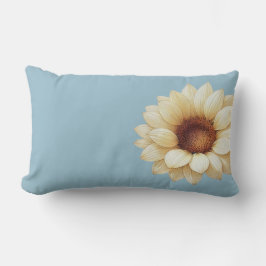 Almofada Lombar Minimalist Dusty Blue Watercolor Sunflower