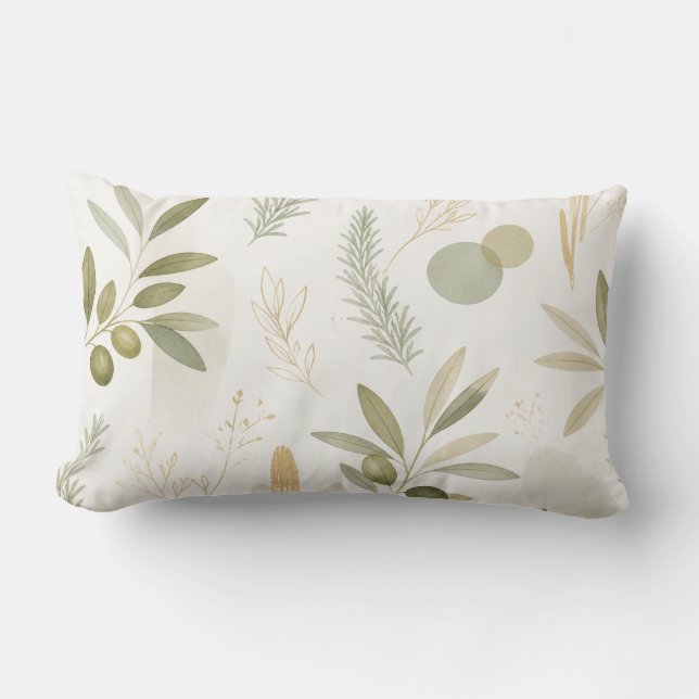 Almofada Lombar Minimalist Olive & Rosemary Botanical Pillow (Frente)