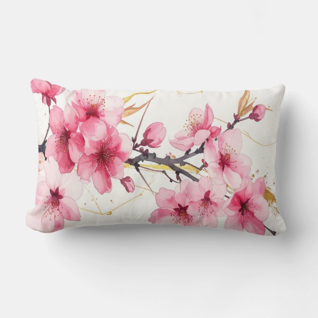 Almofada Lombar Minimalist Pink Sakura Zen Throw Cushion (Frente)