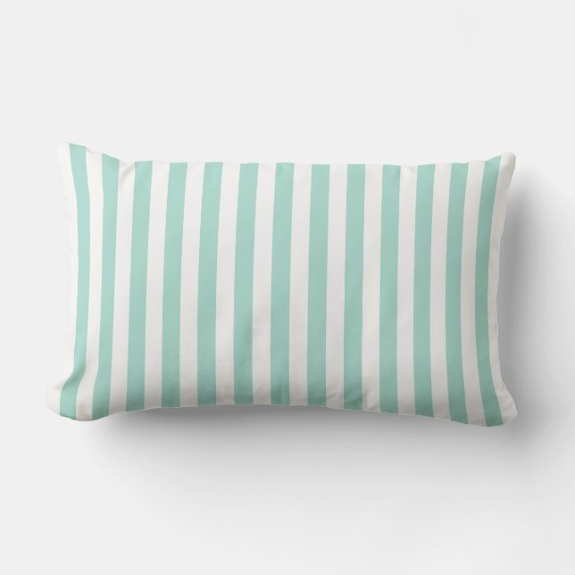 Almofada Lombar Mint Green French Beach Stripe (Frente)
