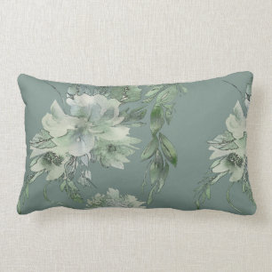 Almofada Lombar Místique Floral Verde Mesquita Contemporânea