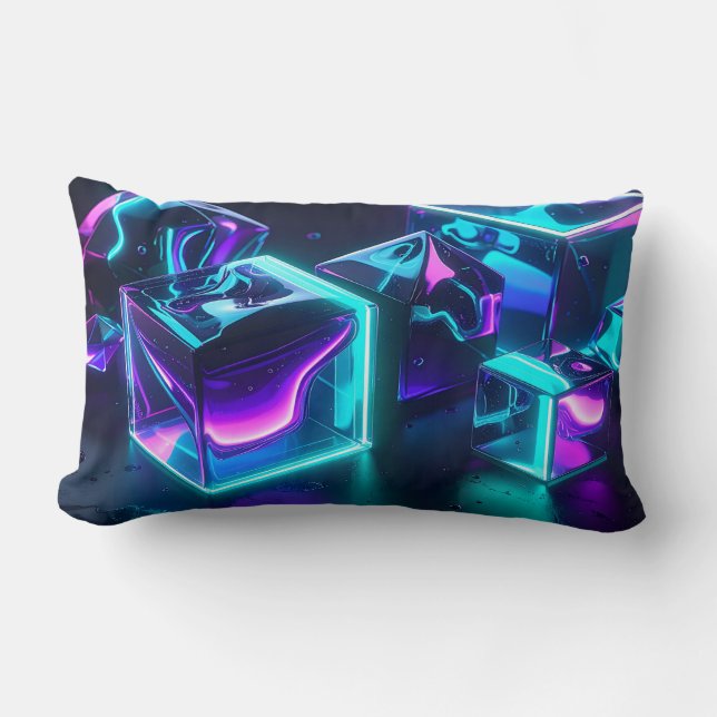 Almofada Lombar Modern Geometric Liquid Glow Pillow (Frente)