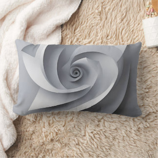 Almofada Lombar Modern Grey Abstract Rose – Minimalist AI art