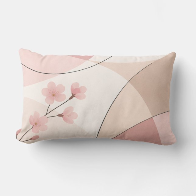 Almofada Lombar Modern Sakura Minimalist Geometric Pillow (Frente)