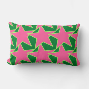 Almofada Lombar Modern Star Geometric - Melancia rosa e verde
