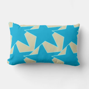Almofada Lombar Modern Star Geométrico - azul-ceruliano e bronzea