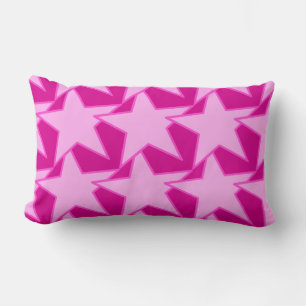 Almofada Lombar Modern Star Geométrico - rosa pálido e fúcsia