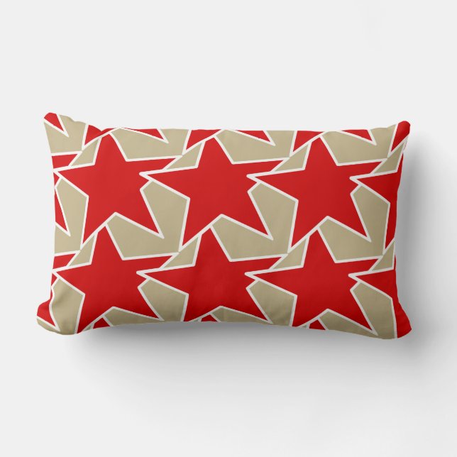 Almofada Lombar Modern Star Geométrico - vermelho profundo e estic (Frente)