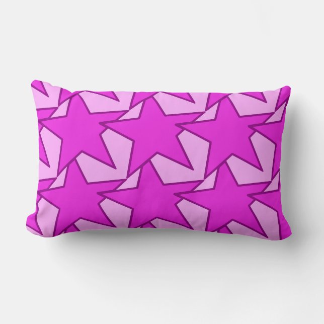 Almofada Lombar Modern Star Geométrico - violeta e rosa (Frente)