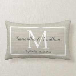 Almofada Lombar Moderno Elegante Monograma Chic Weding Keepsasasak