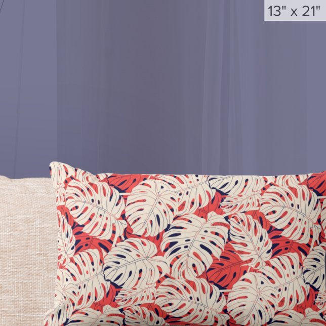 Almofada Lombar Moderno Monstera Leaf Tropical (Criador carregado)