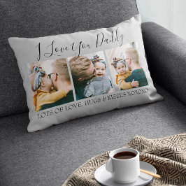 Almofada Lombar Moderno Personalizado Eu Amo Você Papai | 3 Fotos