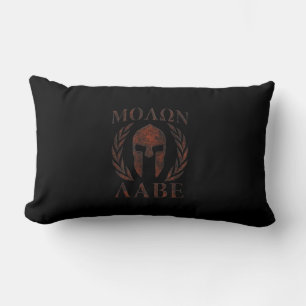 Almofada Lombar Molon Labe Spartan Warrior Iron Laurels Mask