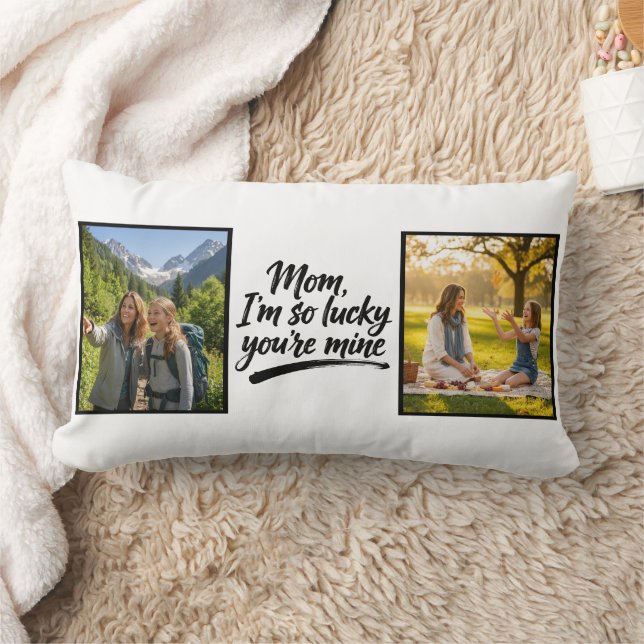 Almofada Lombar Mom Im So Lucky Youre Mine Brush Script 2 Photo (Cobertor)