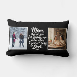Almofada Lombar Mom Thanks For Loving Me Brush Script 2Photo Black