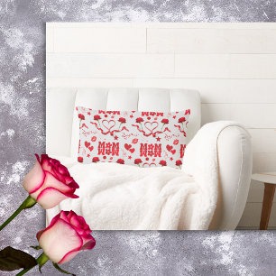 Almofada Lombar MOM/WOW: Uma Carta de Amor em Vermelho na cinza