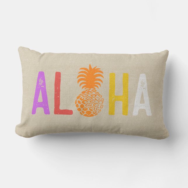 Almofada Lombar Momona Pineapple Aloha Hawaiai Aquecimento Tropica (Frente)