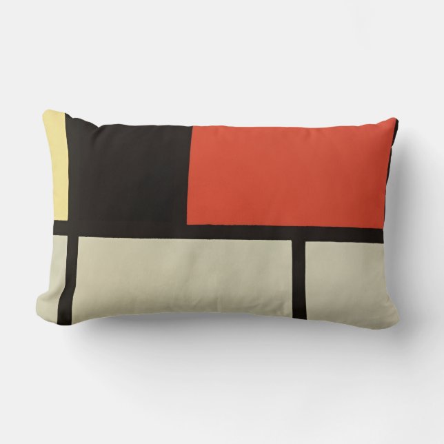 Almofada Lombar Mondrian Composition Modern Abstrato Pintura (Frente)