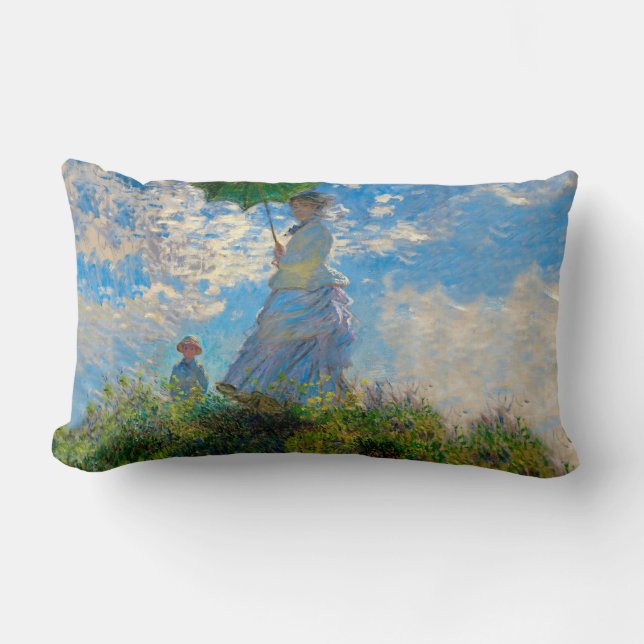 Almofada Lombar Monet Mulher Guarda-Sol Impressionismo (Frente)