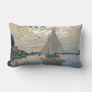 Almofada Lombar Monet Sailboat French Impressionism Classic Art