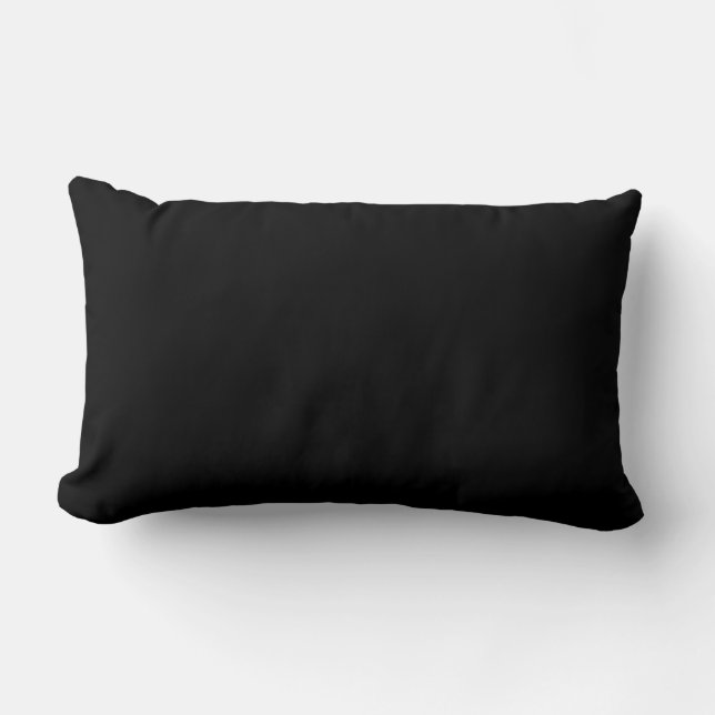 Almofada Lombar MONOGRAM preto e branco sólido personalizado (Frente)