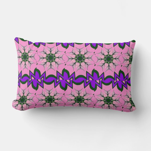 Almofada Lombar Monograma Bloom Elegante: Motif Beleza Pessoal (Frente)