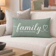 Monograma de Coração em Script da Família em Verde