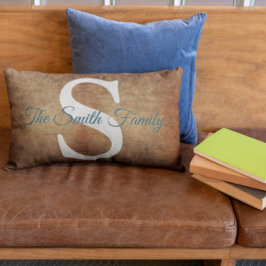 Almofada Lombar Monograma do nome de couro elegante Faux
