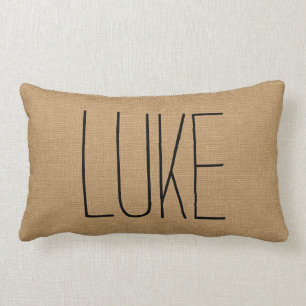 Almofada Lombar Monograma do Nome Rustic Tan