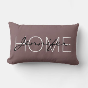 Almofada Lombar Monograma inicial a cores do Deep Taupe